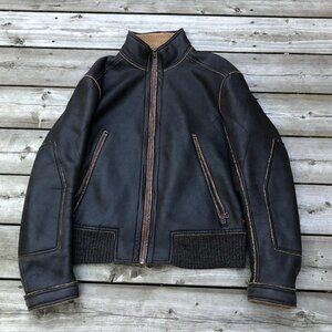 Vintage Hugo Boss Shearling Leather Jacket